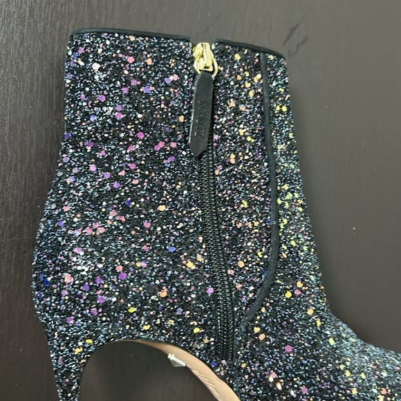 Schutz Glitter Ankle Boots Black Sequin Sparkle Leather Anthropologie Sz 6 - Picture 11 of 14